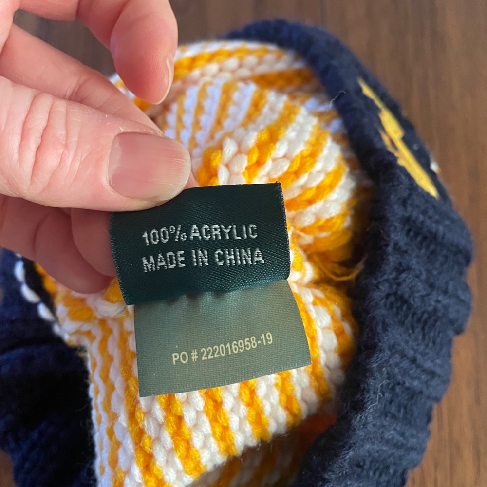 University of Michigan Winter Pompom Beanie Hat - Picture 7 of 7